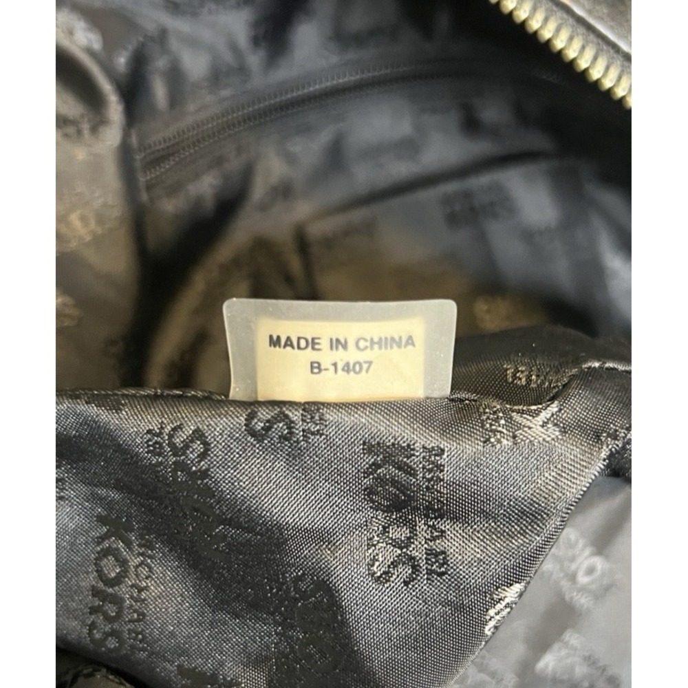 Michael Kors Black Pebble Leather Weekender Bag Luggage Satchel Bag Tote 16 x 13 - Picture 14 of 16